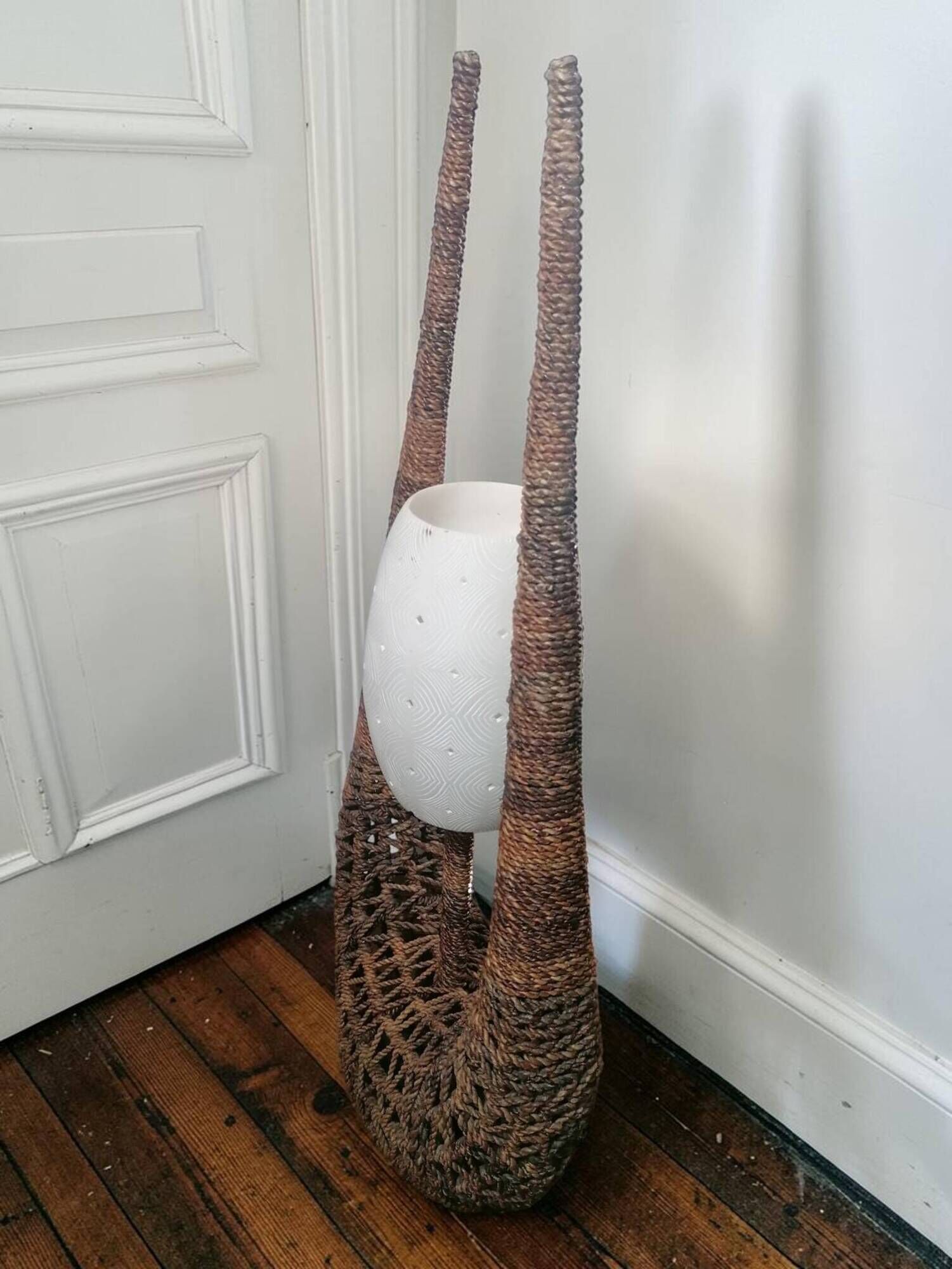 Lamp made of rope and resin - Bohemian, nautical, natural, ethnic.