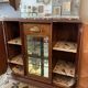 Art Deco wooden sideboard with mirror and marble