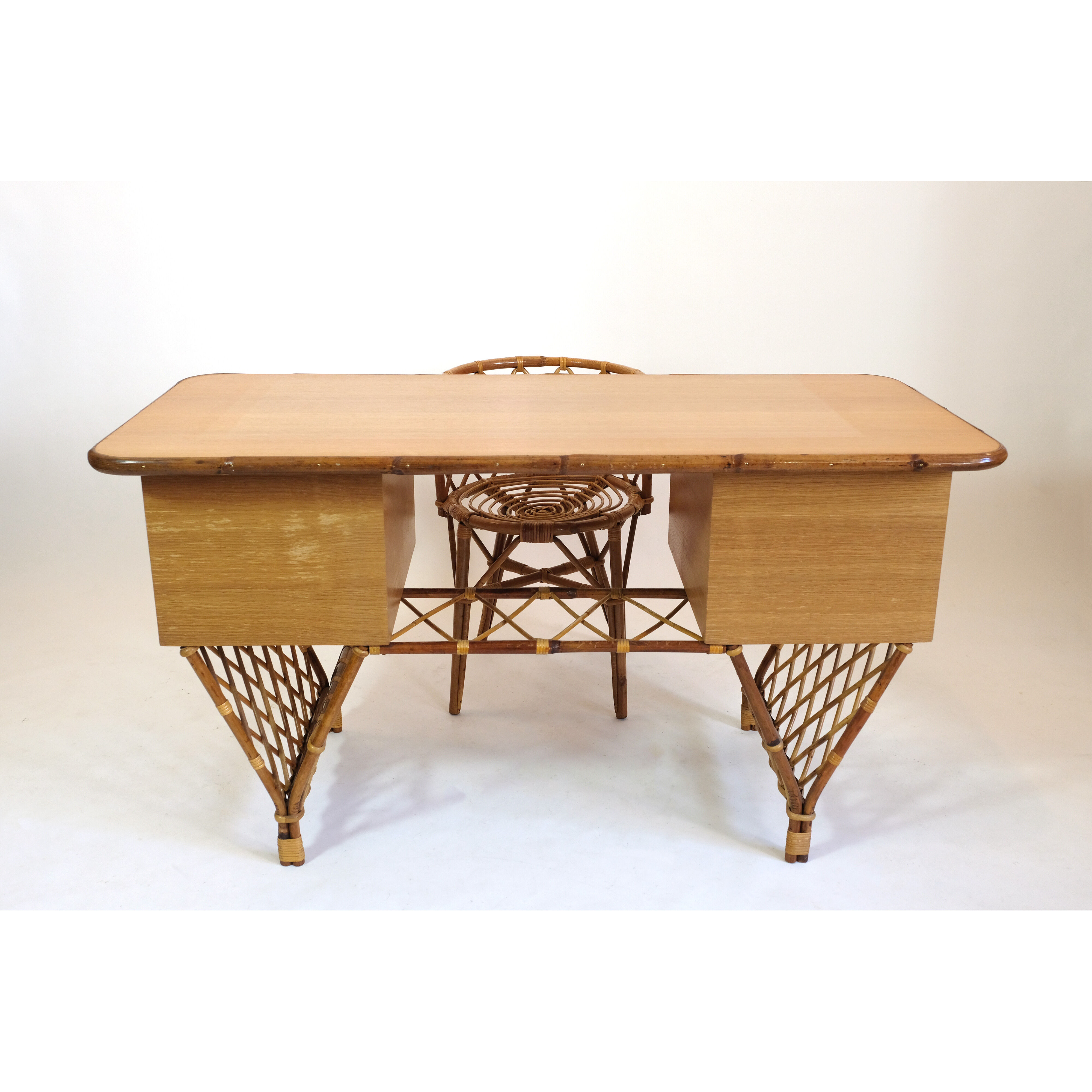Rattan desk and chair  70
