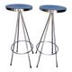 Pair 2 high bar stools all chrome