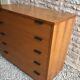 Vintage chest of drawers 1980's blond beech 5 drawers