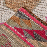 Neutral color handmade runner rug 317x87cm