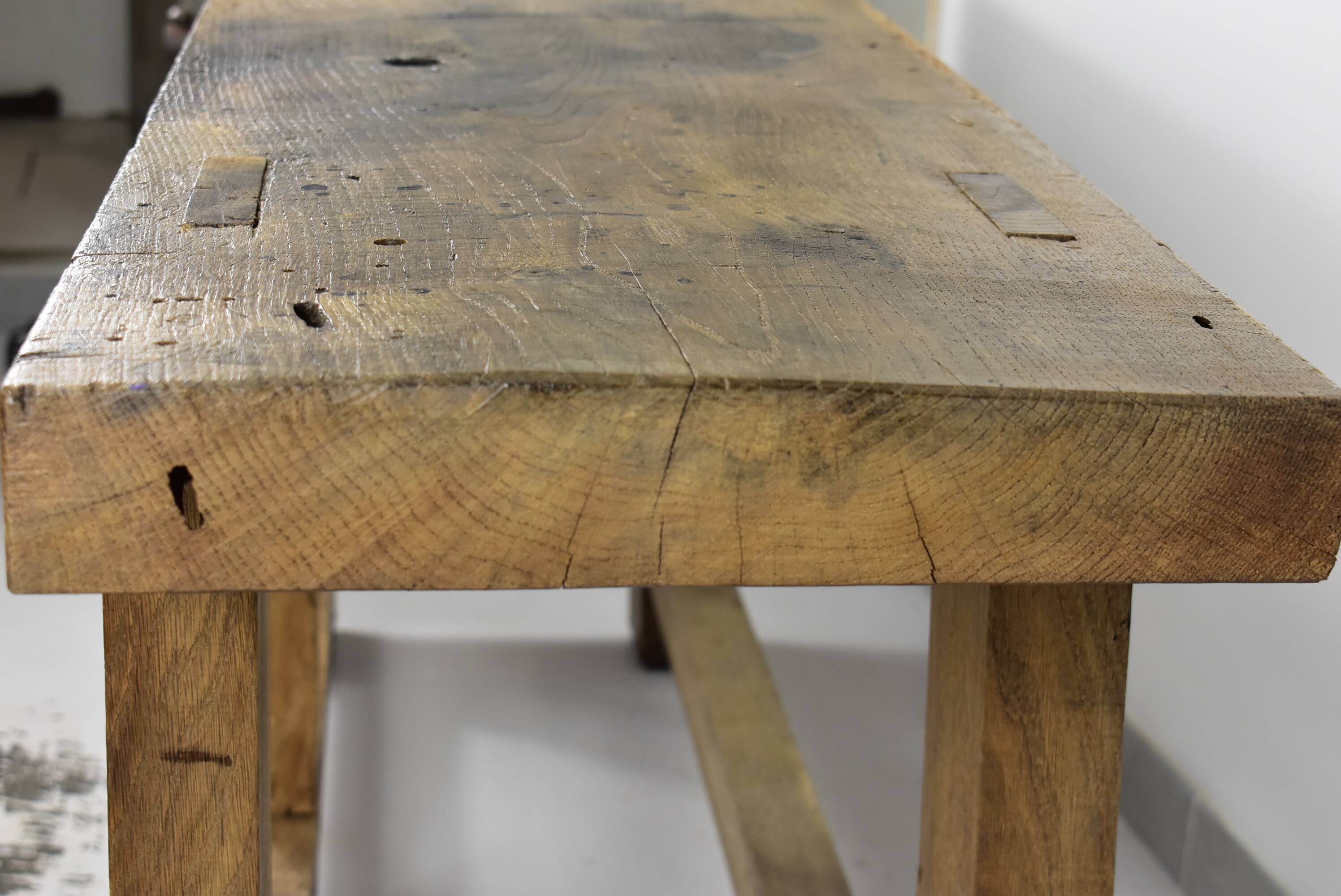 Former oak carpenter's workbench