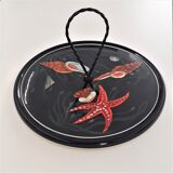 Service 7 pieces pattern fish and shells by Guy Trévoux for Henriot, Quimper