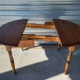 Extendable table with drop-leaf and extensions in solid cherry wood in very good condition