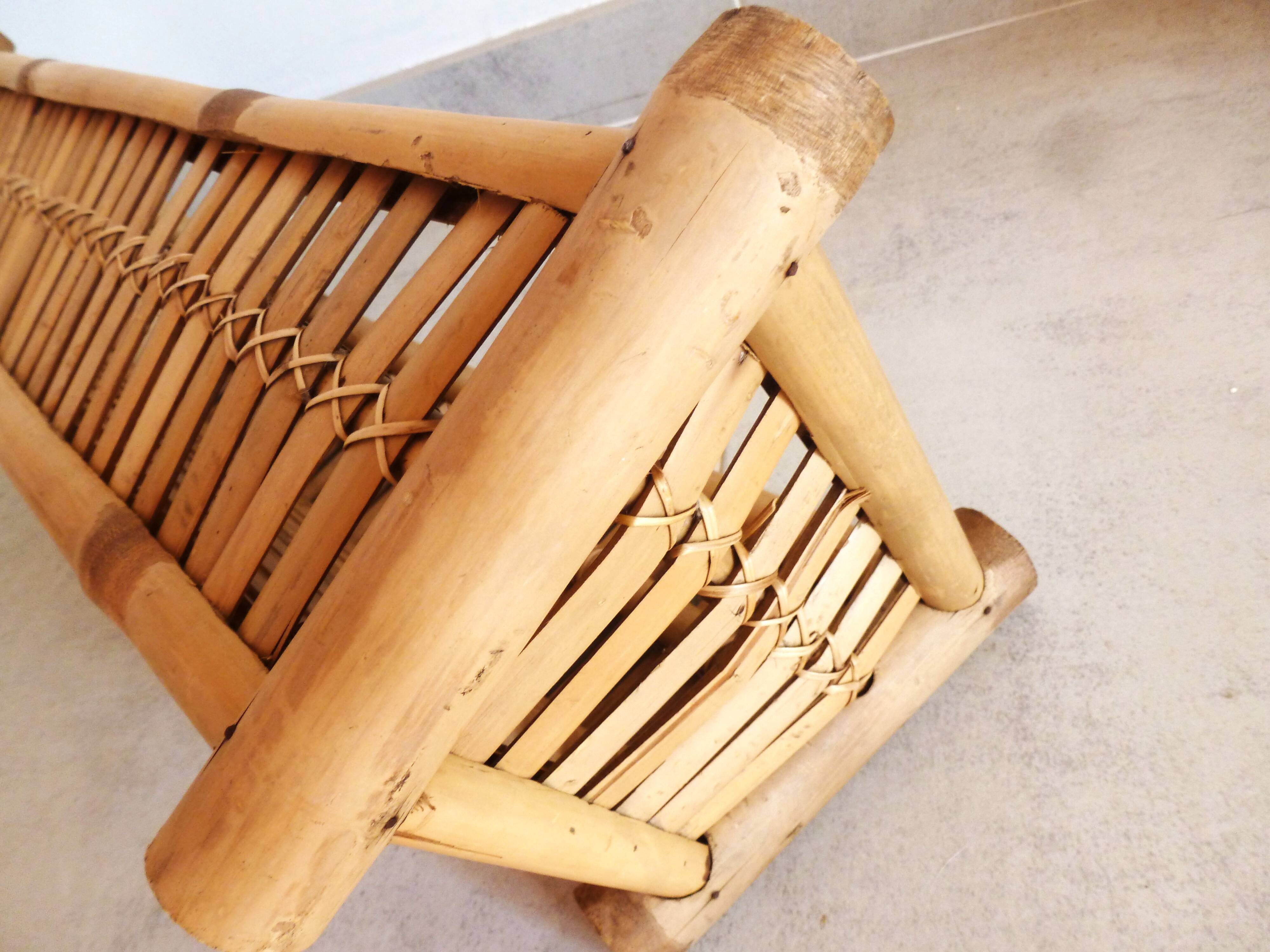 bamboo planter, bamboo and rattan plant pot, indoor planter.