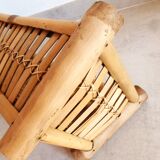 bamboo planter, bamboo and rattan plant pot, indoor planter.