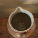 Vintage stoneware carafe pitcher with glazed interior