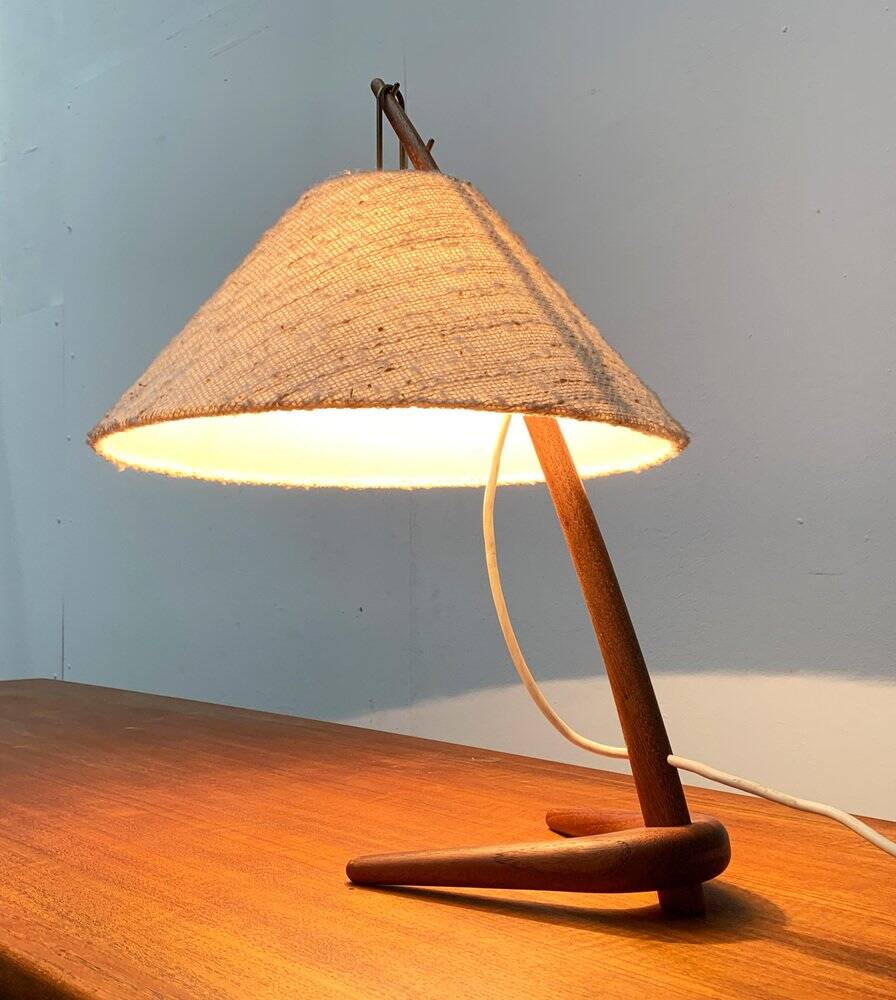 Mid-century Dornstab table lamp in teak by A. Pöll for Kalmar