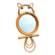 Miroir chouette en rotin vintage