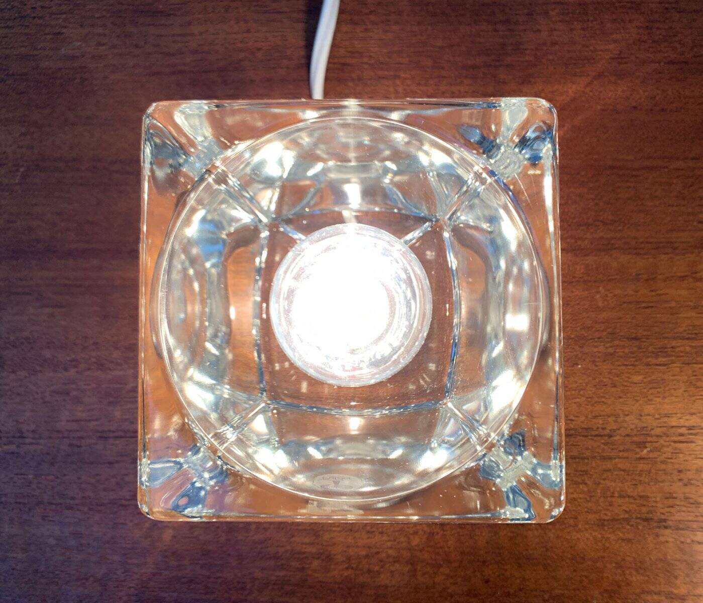 Vintage German glass cube table lamps TA 14 by Peill & Putzler, 1970s, set of 2.