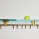 Brass and Glass R14G Wall-Mounted Coat Rack from Peter Ghyczy, 1980s
