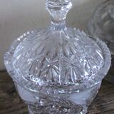 Cut glass vintage leaf design sweet jar