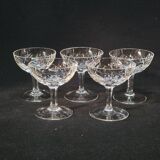 5 small cut crystal digestive cups