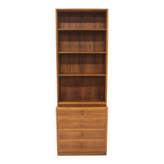 Scandinavian walnut bookcase "Facett", Bertil Fridhagen, Bodafors, Sweden, 1960