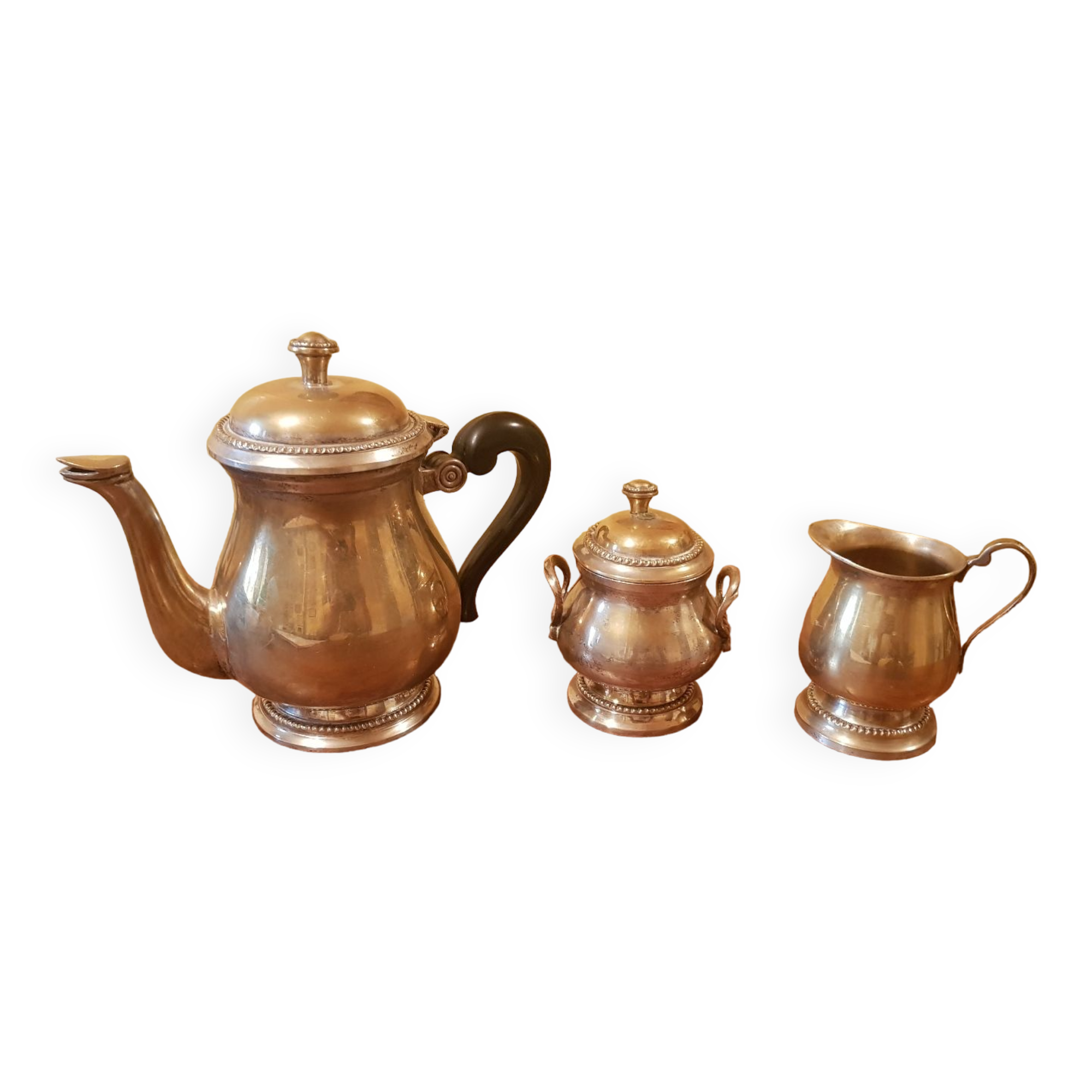 Napoleon III tea service. Silver metal hallmark.