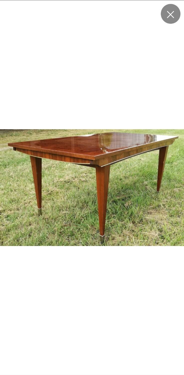 Art Deco walnut veneer extendable table (160 to 232 cm)