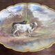 Large decorative plate made of hand-painted porcelain – Countryside scene with cattle
