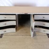 Commode peint en gris gustavien des années 1790