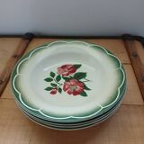 4 Digoin and Sarreguemines soup plates
