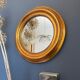 Vintage round gold mirror