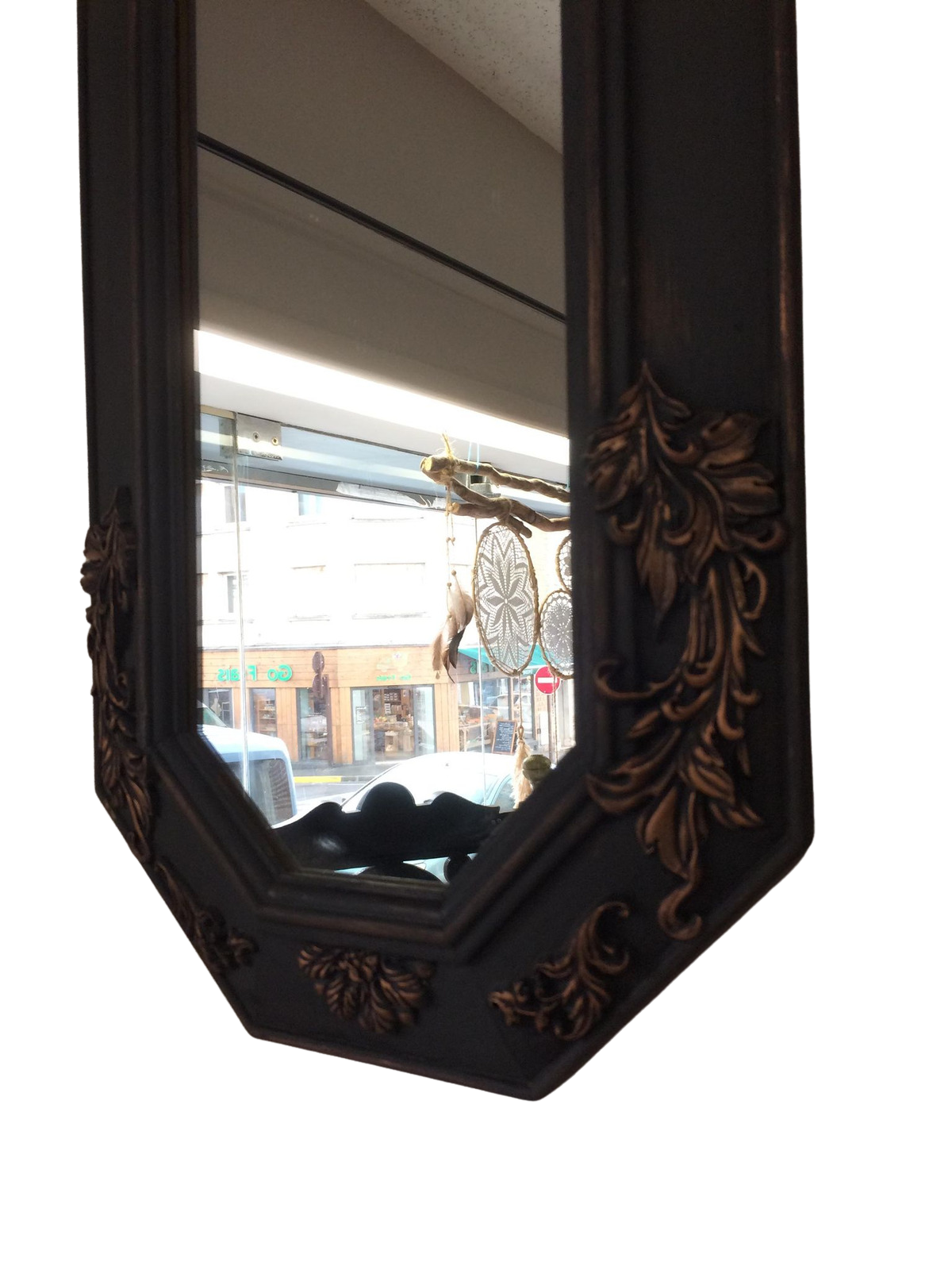 Wooden mirror with molding