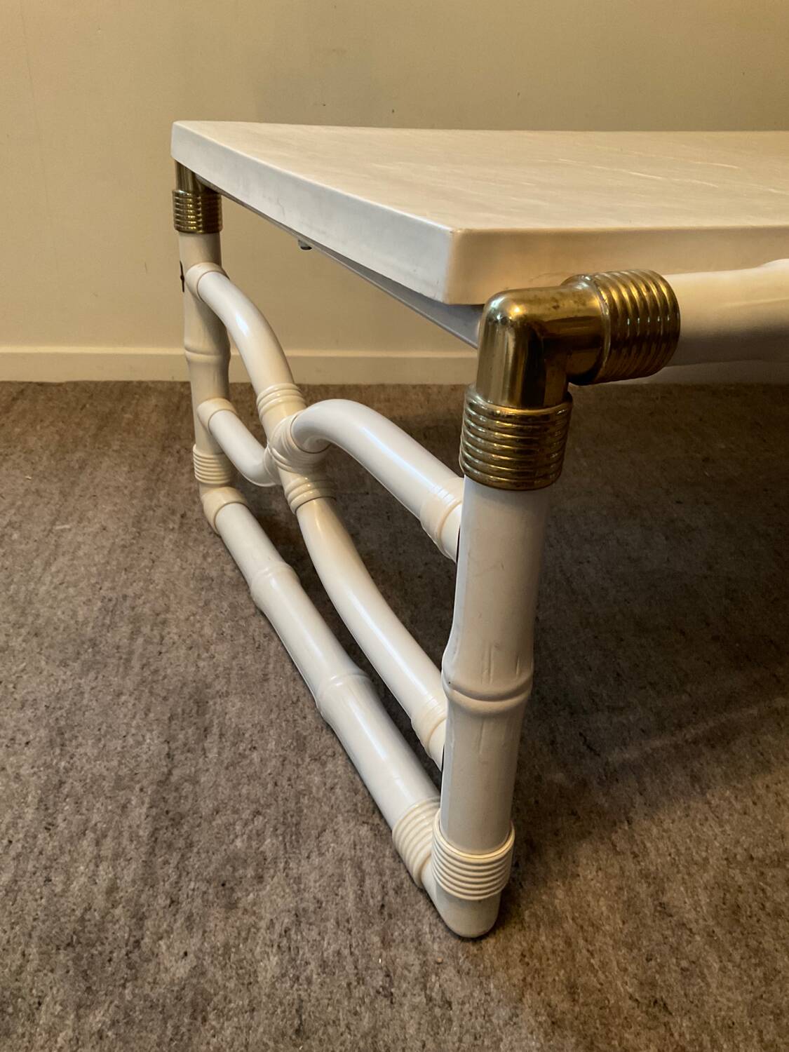 1970s "Kettal" Bamboo Coffee Table in Fiberglass