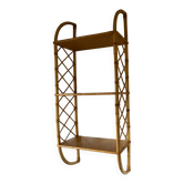 Vintage vertical wall mounted rattan shelf
