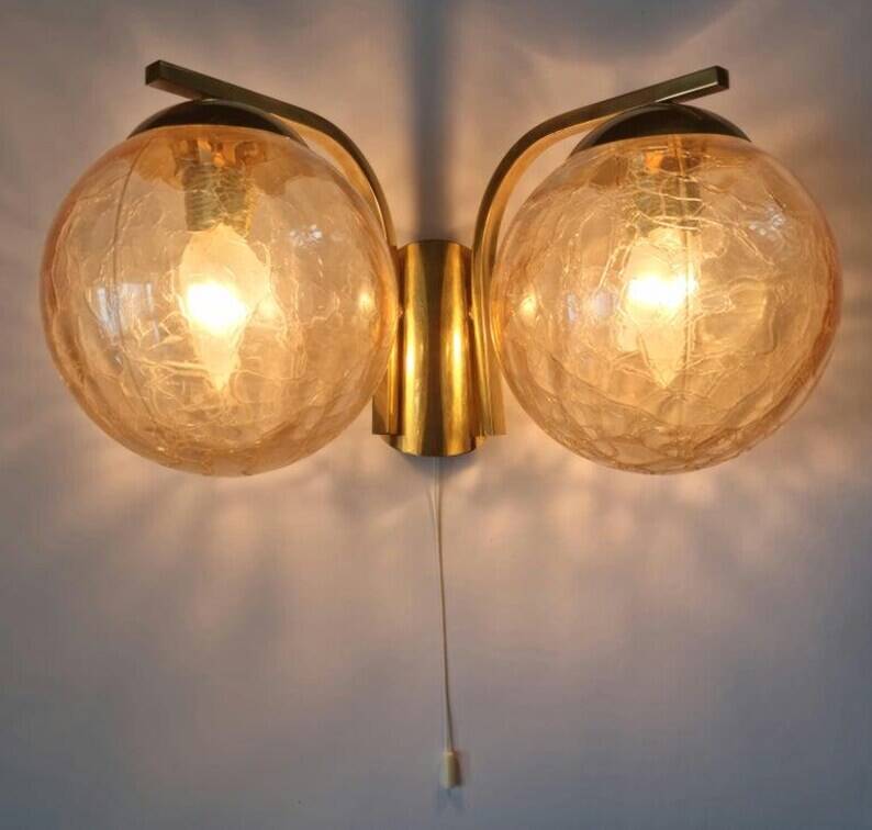 Midcentury Brass Wall Lamp, Germany, 1970s
