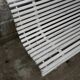 White garden slat bench