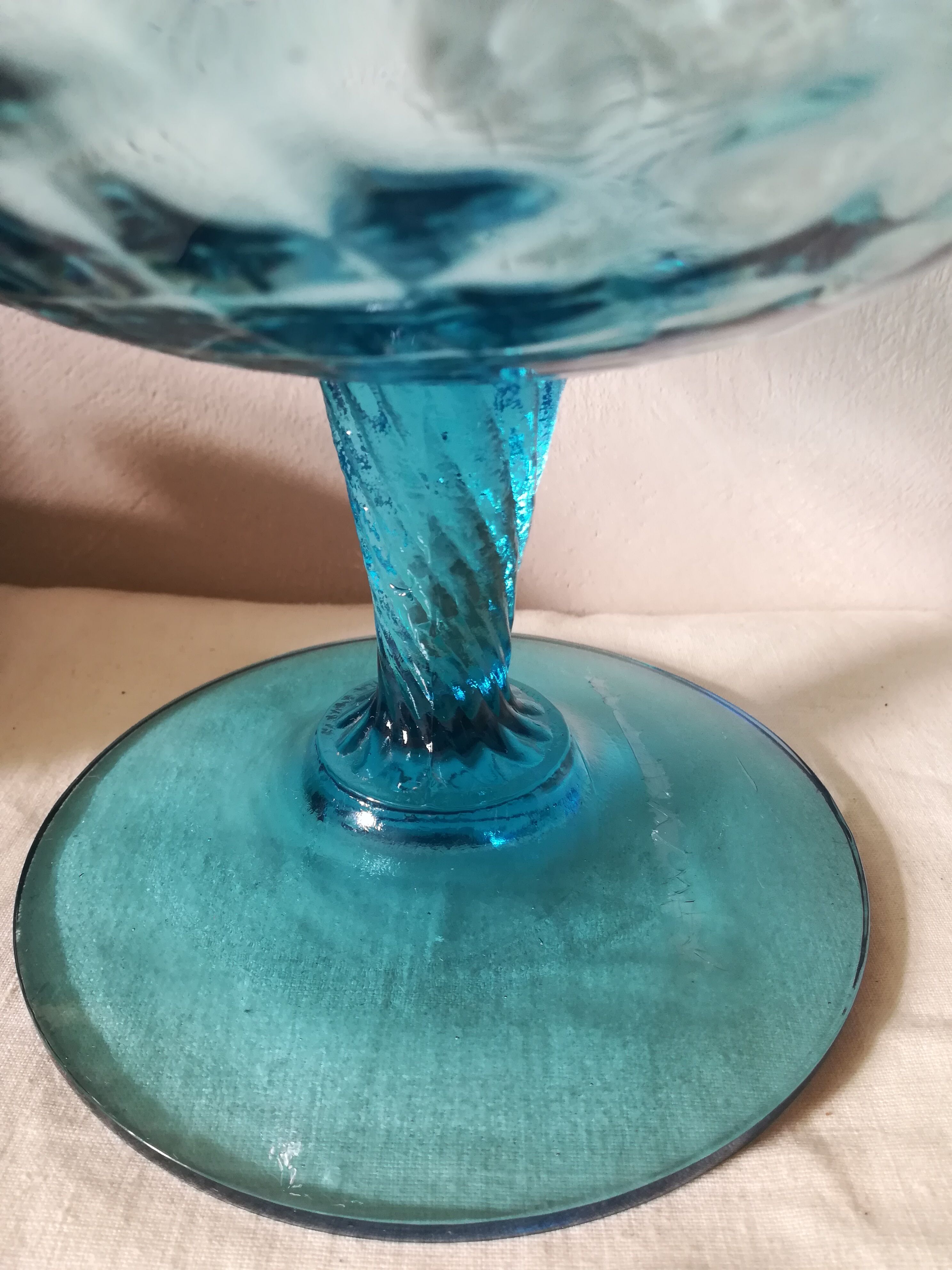 Empoli blue glass cut