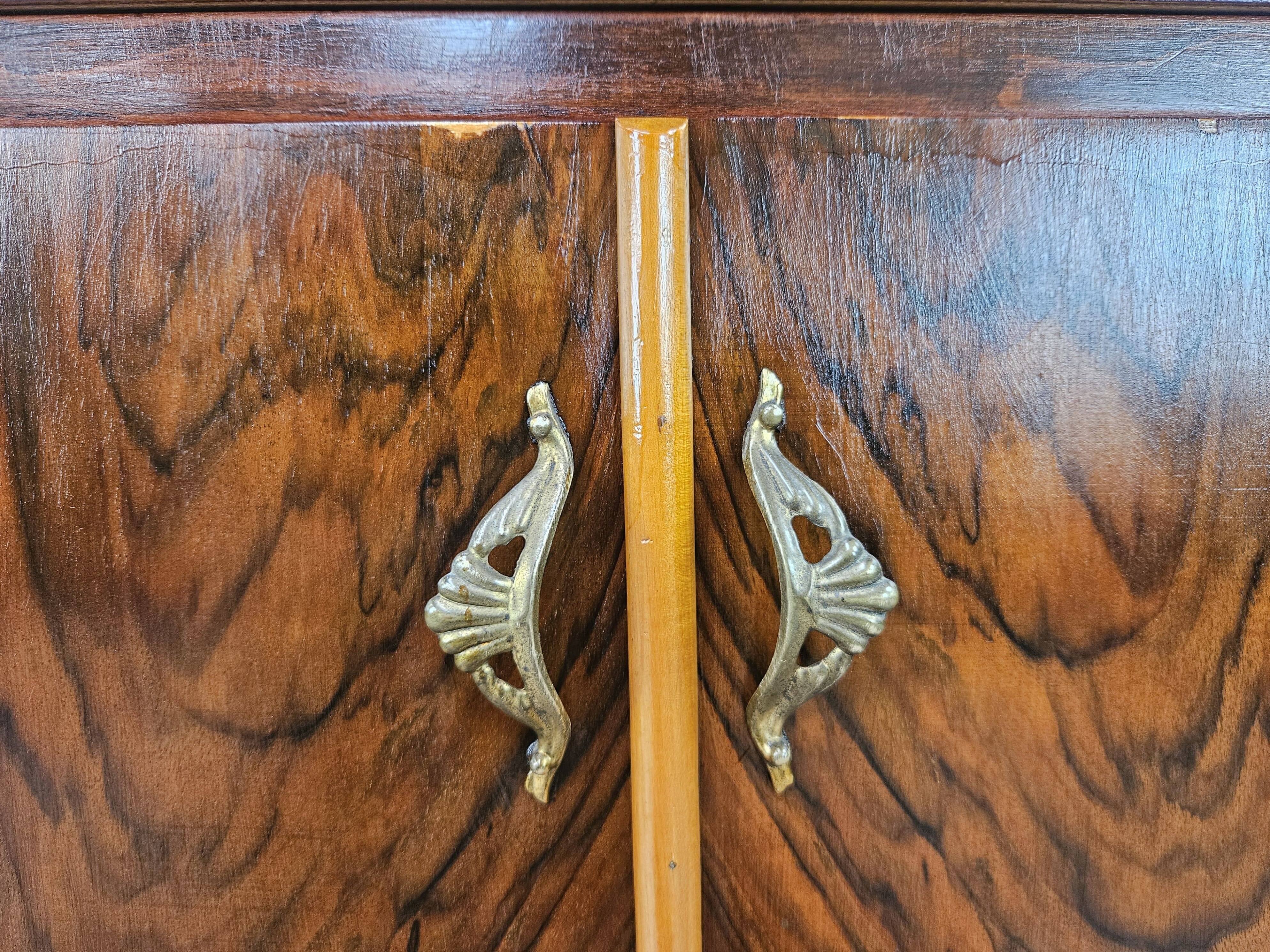 Mahogany burl dressing table with white marble top