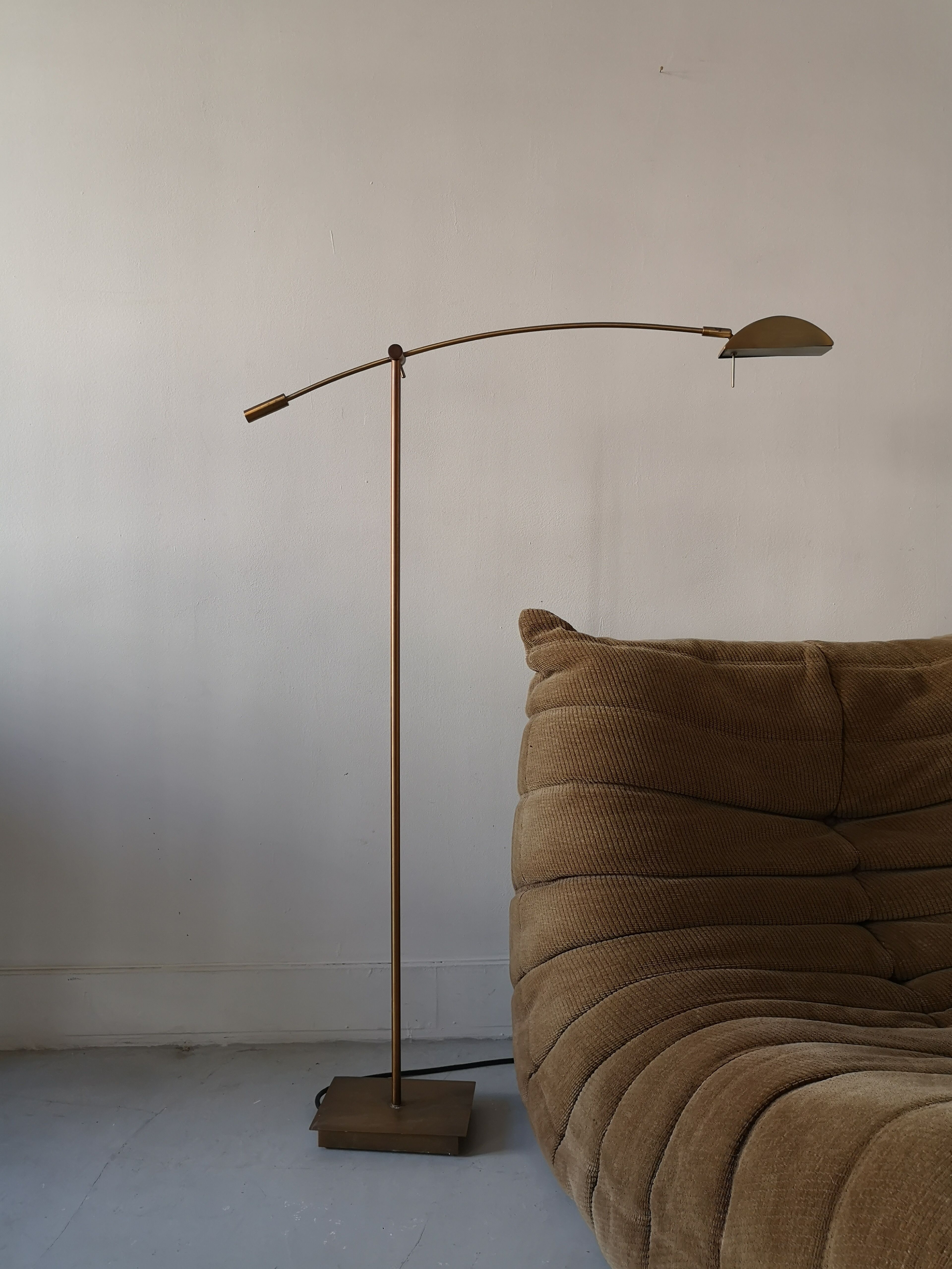 Vintage brass reader lamp, 1960