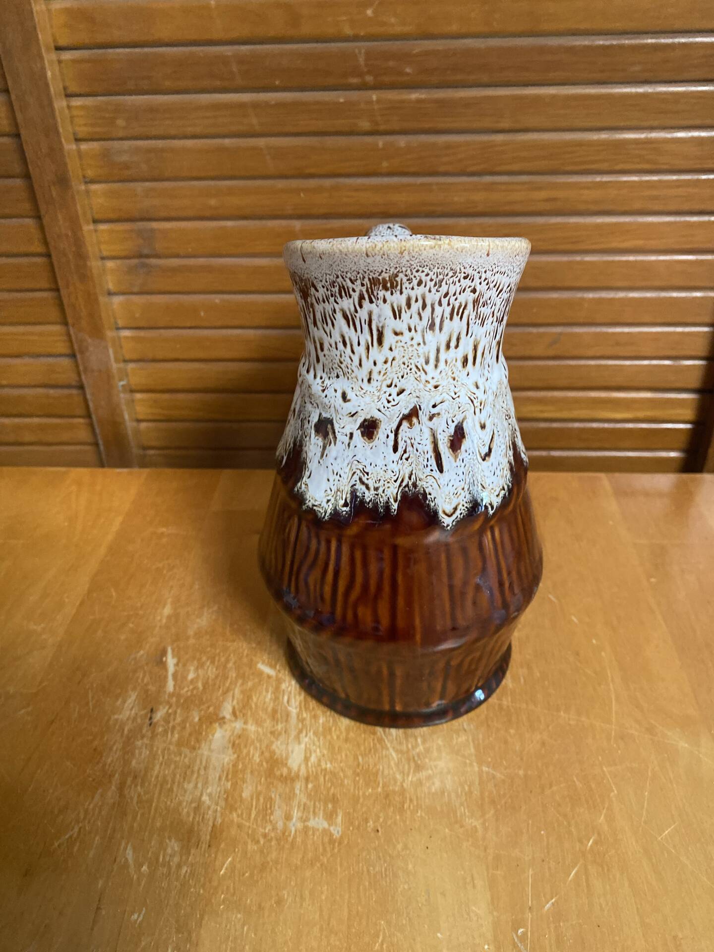 Vintage revol flamed ceramic barrel-shaped pitcher 1 litre
