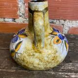 Antique soliflore vase veb polychrome ceramic flowers gdr vintage