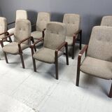 Lot de 8 chaises de salle à manger vintage en bois courbé - 1993