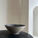 Monoxyl sofa end in black mango tree tripod half-sphere tray h:45 d:44