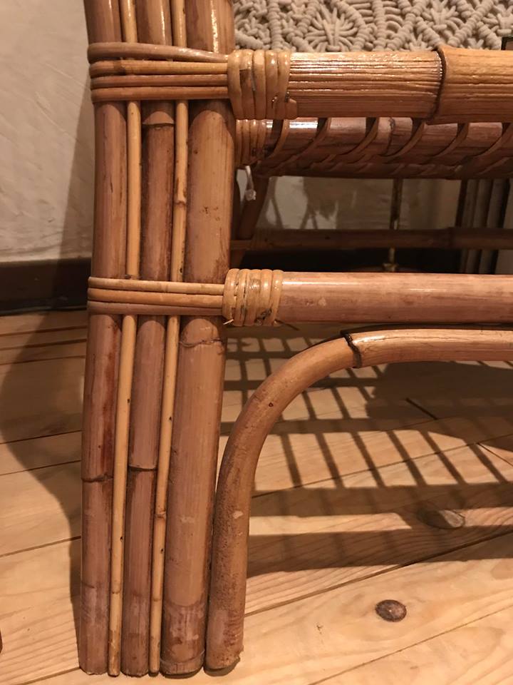 Pair of rattan armchairs