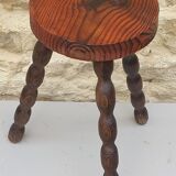 Vintage solid wooden tripod stool
