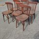 Series of 6 curved beech bistro chairs from Thonet around 1920/30