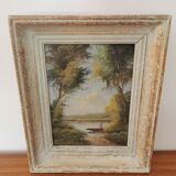 Huile sur toile tableau ancien paysage