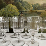 8 Baccarat cut crystal white wine glasses, Chicago model