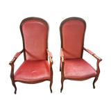 Duo of voltaire armchairs