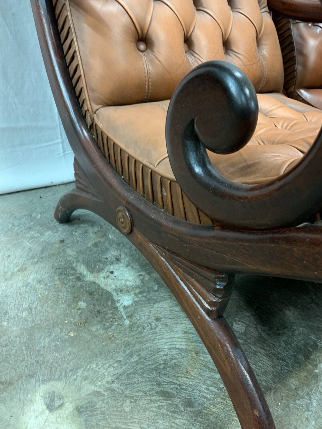 Many Vintage English Chesterfield Ottomans