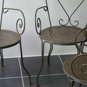 Series of 4 chairs of garden furniture wrought iron full years 60