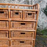 Vintage rattan chest of drawers