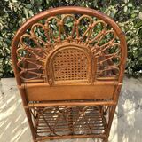 Rattan bedside and vintage bamboo