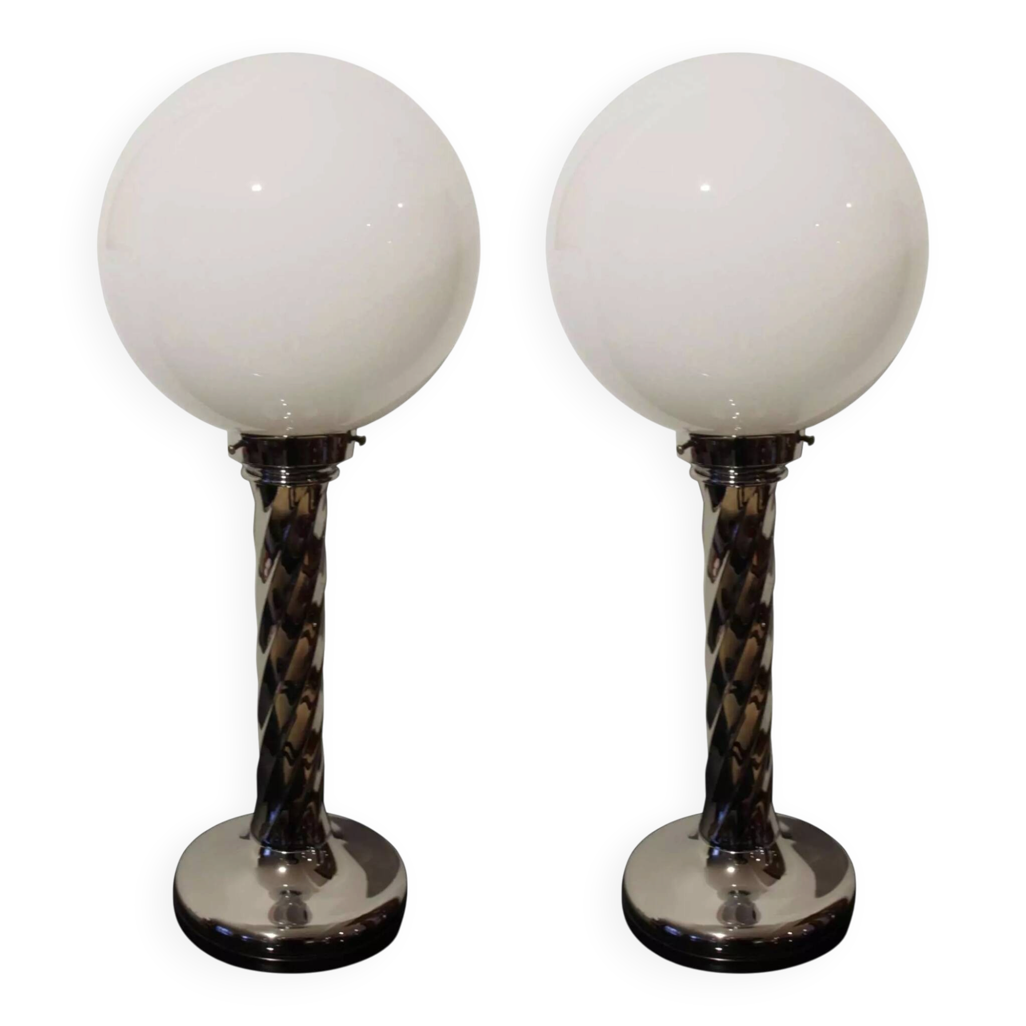 Paire de lampes vintage torsadées, 1980