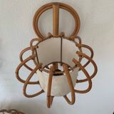 ▪️Lot Suspension Et Applique Osier Louis Sognot 50-60’s Bohème Chic Vintage