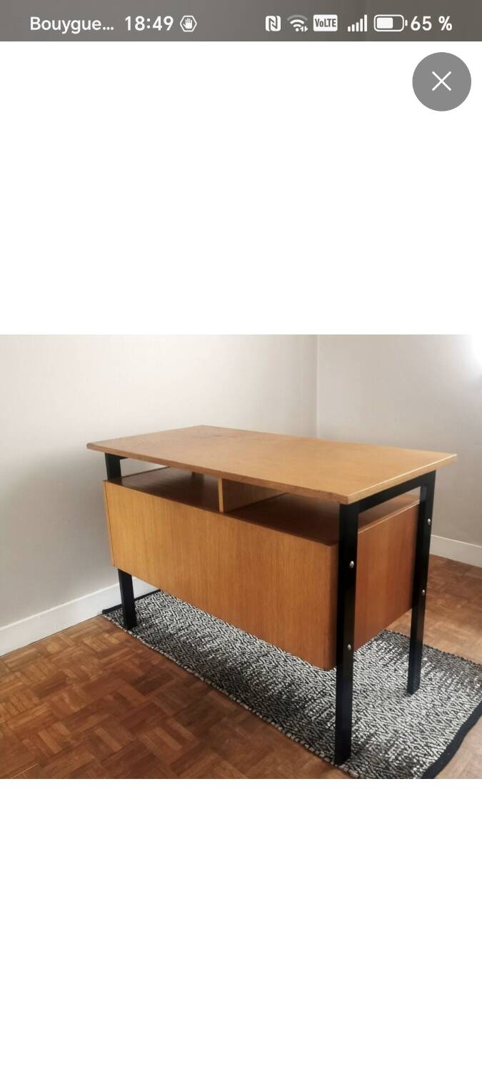 Vintage blond wood desk
